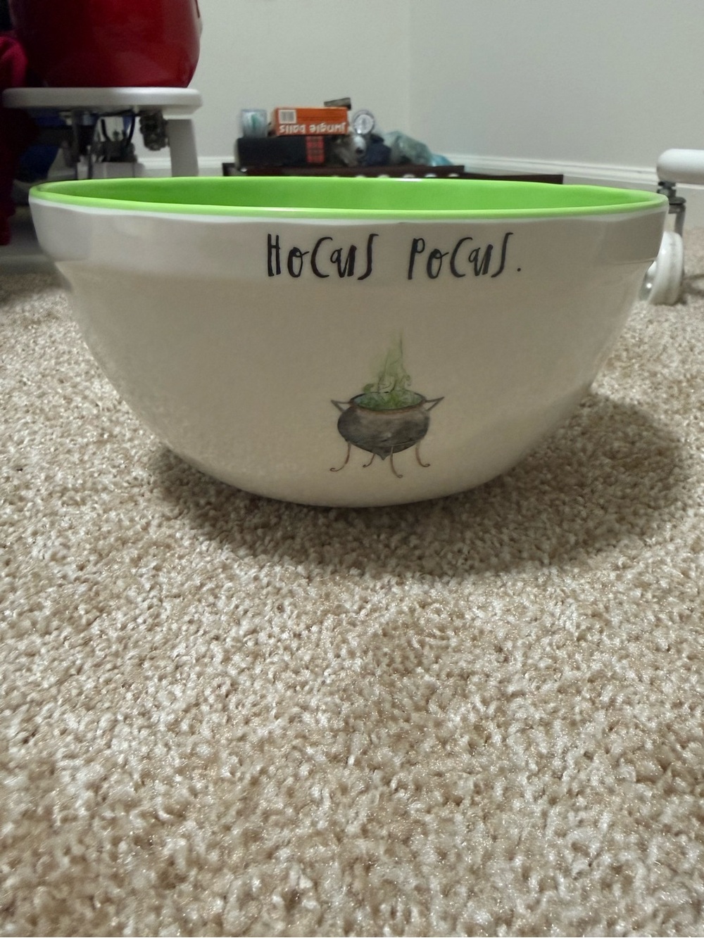 Rae Dunn "Hocus Pocus" Mixing Bowl with Lime Interior